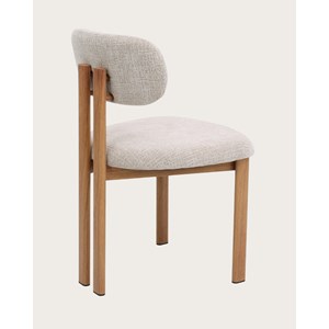 Zuno - lot de 2 chaises zuno en tissu beige et pieds métal