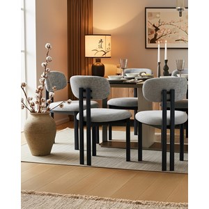 Zuno - lot de 2 chaises zuno en tissu grise et pieds métal