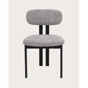 Zuno - lot de 2 chaises zuno en tissu grise et pieds métal