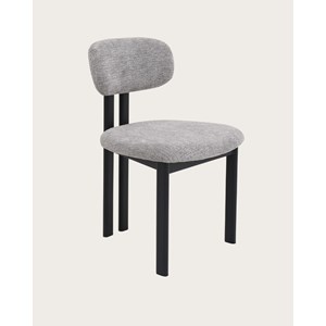 Zuno - lot de 2 chaises zuno en tissu grise et pieds métal