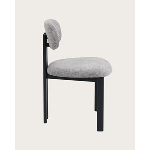 Zuno - lot de 2 chaises zuno en tissu grise et pieds métal