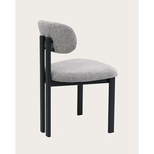 Zuno - lot de 2 chaises zuno en tissu grise et pieds métal