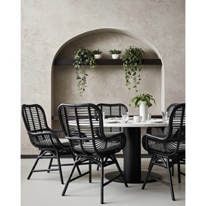 Lot de 4 chaises sapporo - lot de 4 chaises sapporo en rotin noir