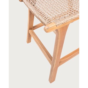 Nolan - lot de 2 chaises de bar en teck et corde viro tressée