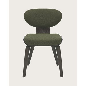 Hele - lot de 2 chaise hele en tissu vert et pieds en bois