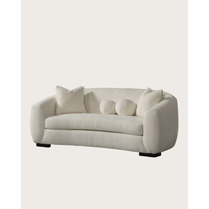 Curve - canapé arrondi 3 places en tissu bouclé cream