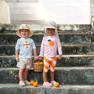 Chapeau réversible anti-uv orange (3-6 mois)