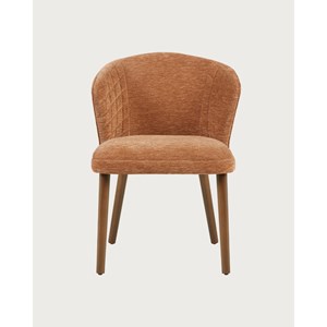 Molo marron - lot de 2 chaises repas en tissu marron avec pieds en bois