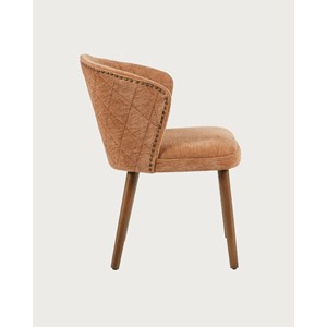 Molo marron - lot de 2 chaises repas en tissu marron avec pieds en bois