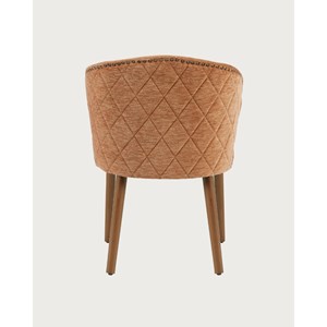 Molo marron - lot de 2 chaises repas en tissu marron avec pieds en bois