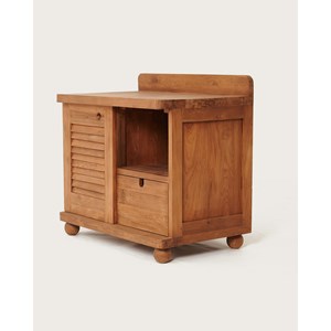 Eclipse - meuble salle de bain en teck porte persienne 90 cm