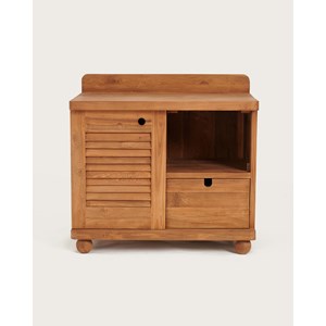 Eclipse - meuble salle de bain en teck porte persienne 90 cm