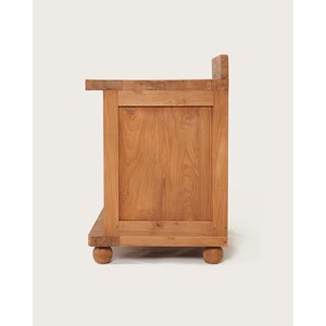 Eclipse - meuble salle de bain en teck porte persienne 90 cm