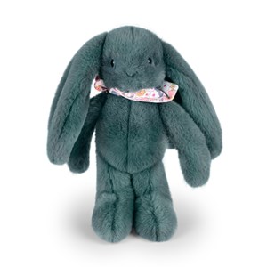 Peluche lapin fleurette vert 25 cm