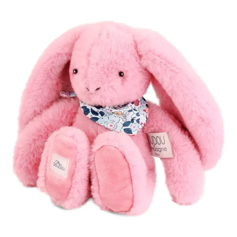 Peluche lapin fleurette rose 25 cm (Mù) - Image 1