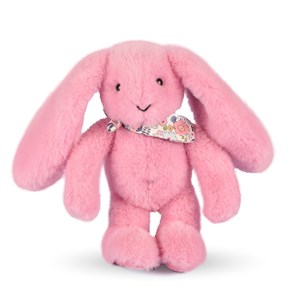 Peluche lapin fleurette rose 25 cm