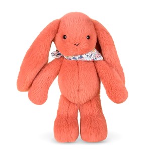 Peluche lapin fleurette terracotta 25 cm