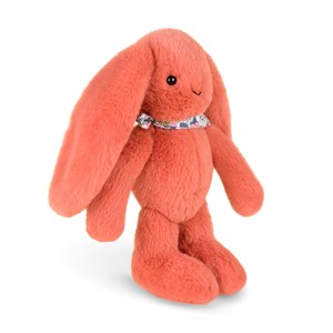 Peluche lapin fleurette terracotta 25 cm