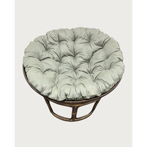 Papasan - fauteuil en rotin rond avec coussin gris