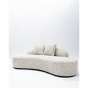 Dune - canapé arrondi 3 places en tissu beige