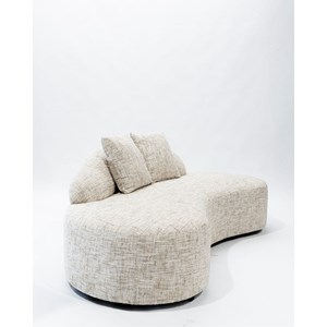 Dune - canapé arrondi 3 places en tissu beige