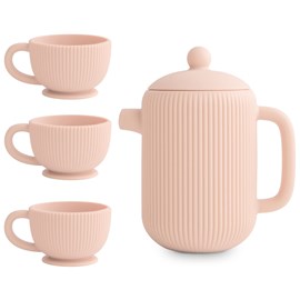 Ensemble de jeu thé en silicone blush (4 pièces)