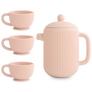 Ensemble de jeu thé en silicone blush (4 pièces)