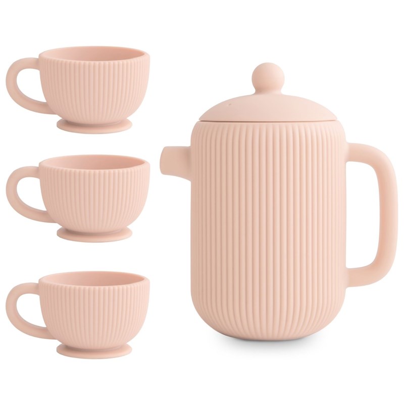 Ensemble de jeu thé en silicone blush (4 pièces)