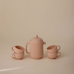 Ensemble de jeu thé en silicone blush (4 pièces)