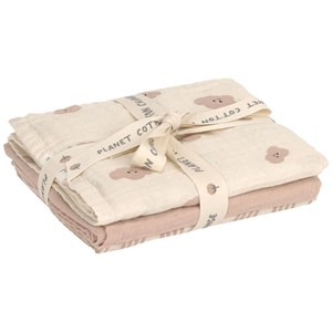 Lot de 3 langes mousseline tiny team taupe (60x60 cm)