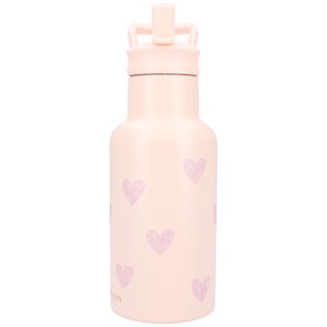 Gourde cœurs rose (350 ml)