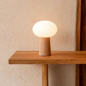 Lampe de table sans fil en bois marron clair max