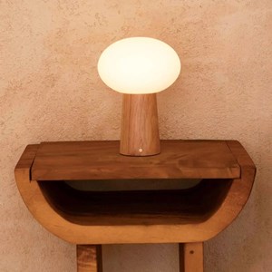 Lampe de table sans fil en bois marron clair max