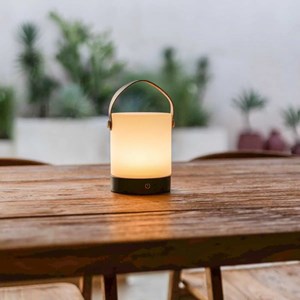 Lampe de table en bois rechargeable marron foncé - avery