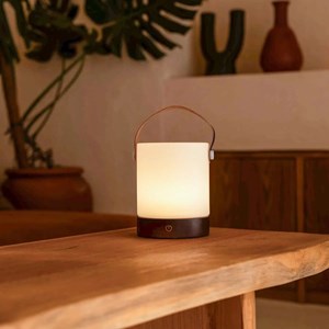 Lampe de table en bois rechargeable marron foncé - avery