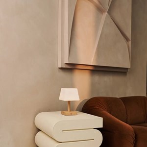 Lampe de table en bois marron clair - tommy