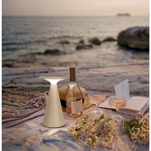 Lampe de table de batterie solaire légère palu - beige
