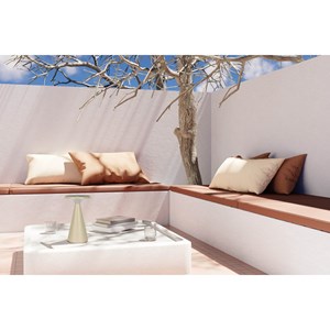 Lampe de table de batterie solaire légère palu - beige