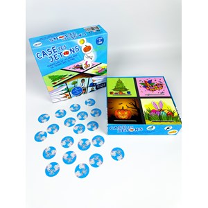 Jeu éducatif, jeu de tri, vocabulaire : case tes jetons niveau 2