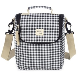 Sac isotherme biberons i love vichy noir