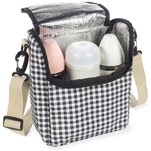 Sac isotherme biberons i love vichy noir