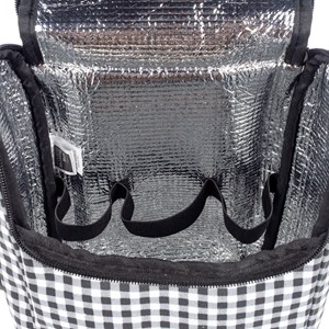 Sac isotherme biberons i love vichy noir