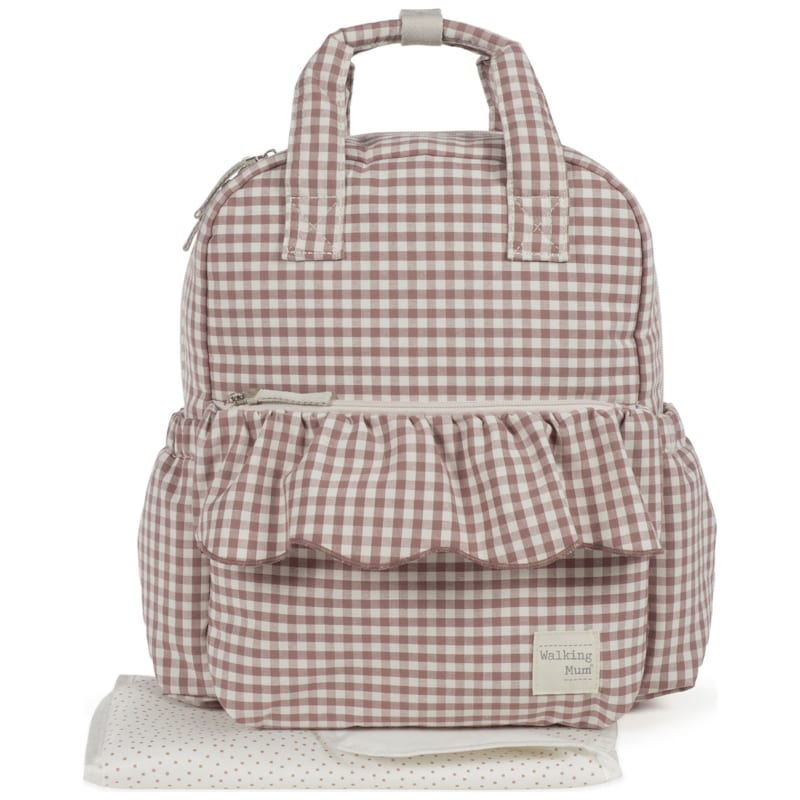 Sac à dos à langer praliné vichy moka