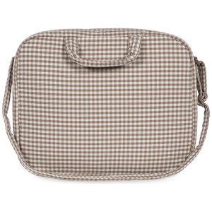 Valise de maternité praliné vichy moka