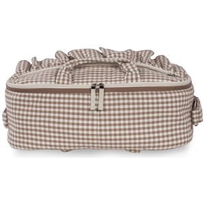 Valise de maternité praliné vichy moka