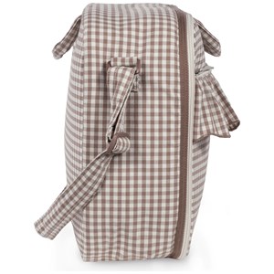 Valise de maternité praliné vichy moka