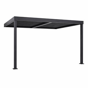 Sifnos pergola bioclimatique adossée en aluminium noir 3x3m