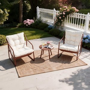 Atrani ensemble de jardin 2 fauteuils terracotta avec table basse