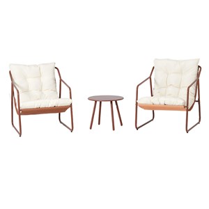 Atrani ensemble de jardin 2 fauteuils terracotta avec table basse