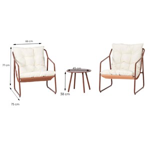 Atrani ensemble de jardin 2 fauteuils terracotta avec table basse